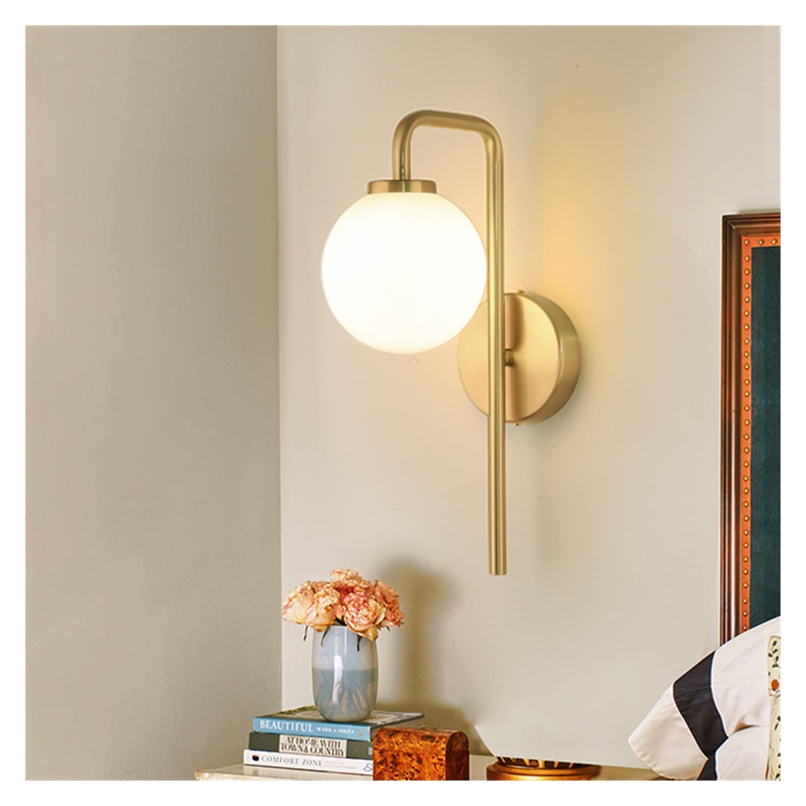 VDOQTLJT Wall lamp Lamp Gold - Light Compatible with Bedroom Bedside Living Room Staircase Aisle Background LED Sconce Lighting Chandeliers Modern