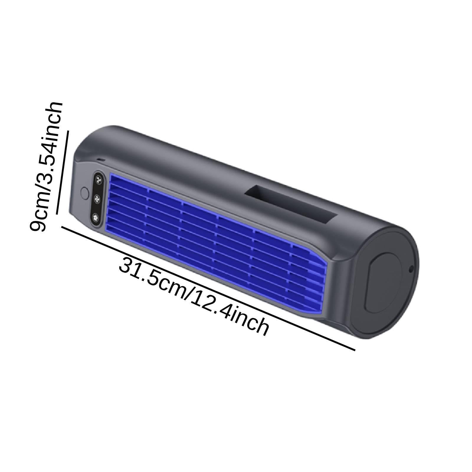 Ventilatore da Tavolo Senza Pale, Ventilatore a Torre Ricaricabile Tramite USB con Supporto Portatile, Supporto a Parete E Supporto per Telefono per L, Grigio
