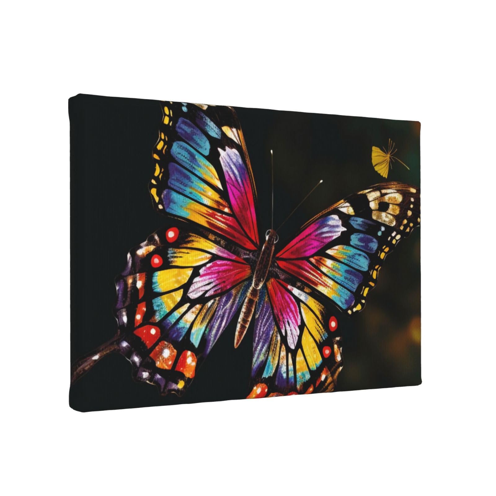 YKLJG colorful butterfly Printed Wall Art Canvas Painting 30x20 CM Wooden Framed Picture Painting Artwork Prints for Bedroom Kitchen Home Office Decor