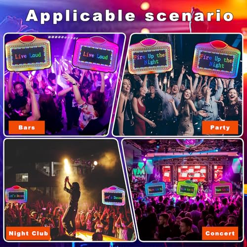 LED Screen Letter Bottle Presenter, VIP Bottle Service Sign, APP Programmable Acrylic Handheld Light Box with RGB Color Change & Scrolling Message for Nightclub Bar Party Birthday (App Programmable)