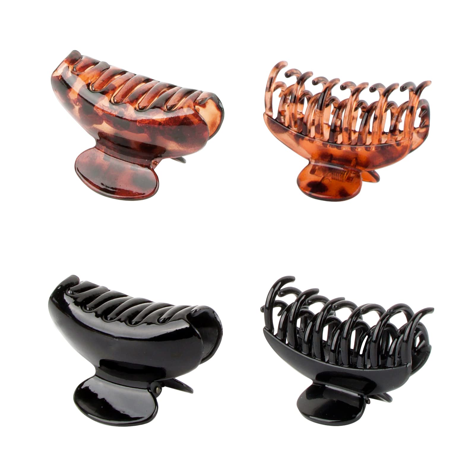 ABSDON 4 Piezas Pinzas de Pelo Clips de Garra de Pelo de Plástico de Leopardo Mediano Antideslizante para Mujeres y Niñas