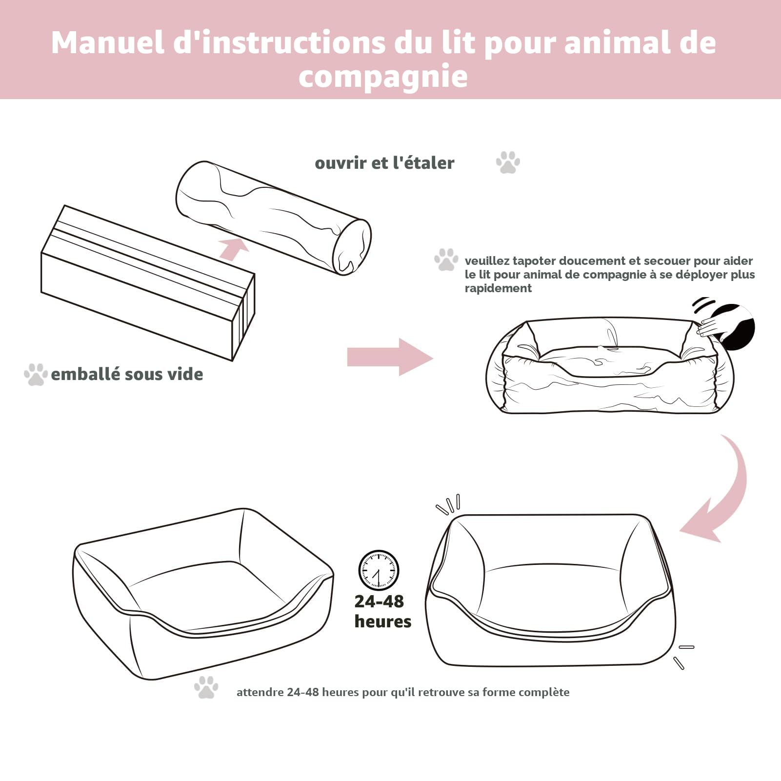 Hollypet Panier pour Chat Lit pour Chat et Chiot, Niche Maison pour Chat et Petit Chien, Lit Coussin Doux et Respirant pour Sommeil, Beige (50 * 45 * 15cm)