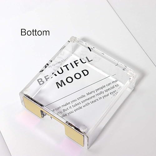 Miniatura 3 de MultiBey Juego de bloc de notas adhesivas de acrílico dorado transparente para escritorio, lindo juego de removedor de grapas, dispensador de papel