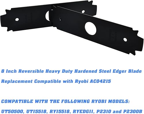 Miniatura 4 de WTA0075 - Cuchilla de repuesto reversible de acero endurecido de 8 pulgadas compatible con Ryobi AC04215 (paquete de 2)