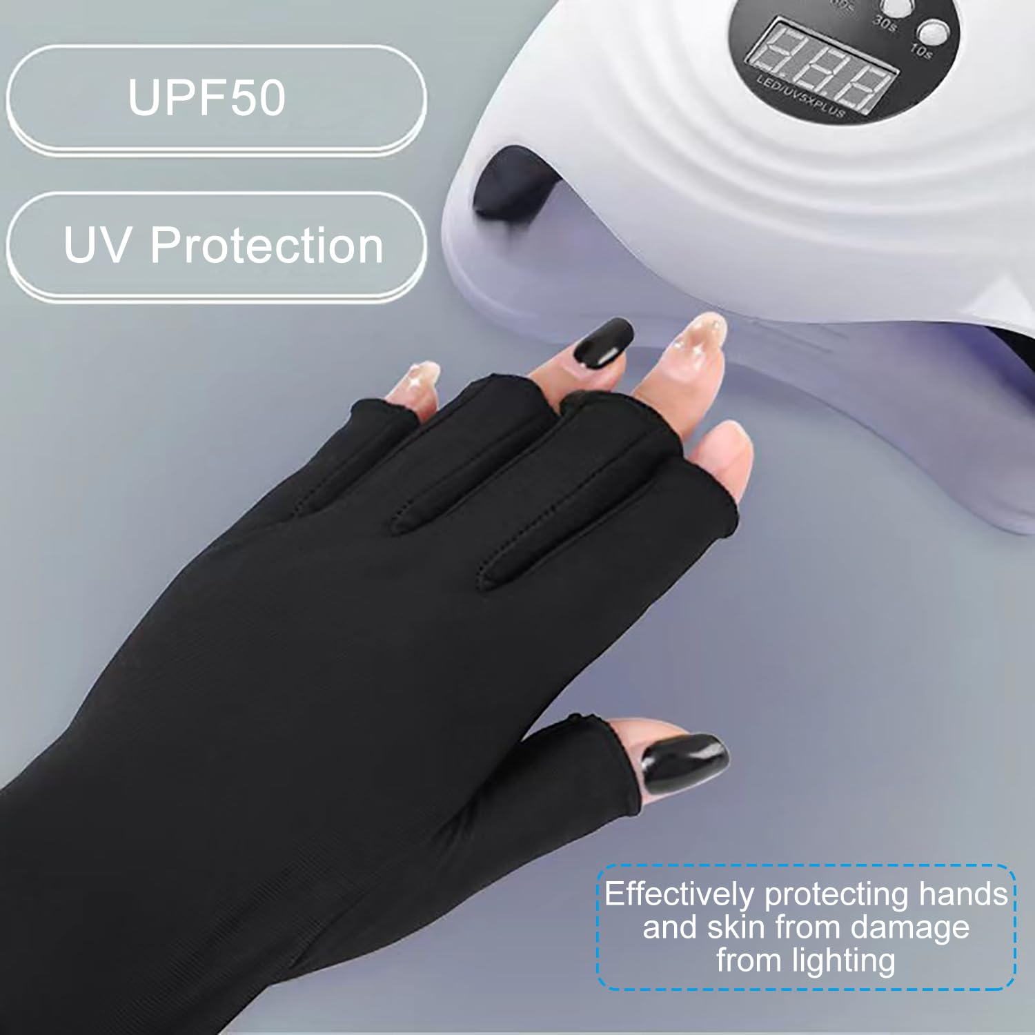 leuchtende handschuhe LED-Leuchten-Handschuhe Rave-Licht Blinkt die Finger Beleuchtung Leuchten  Handschuhe Magic Black Leuchtende Handschuhe, Party Supplies Halloween main image 0
