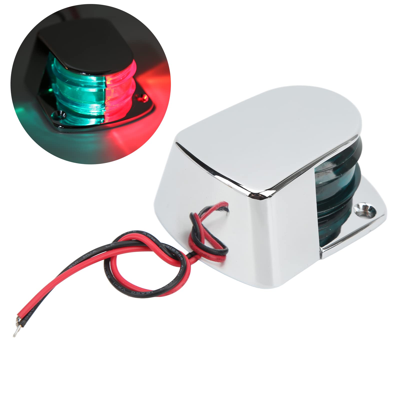 CCYLEZ Luce di Prua LED con Visibilità 1 Miglio Rosso Verde Super