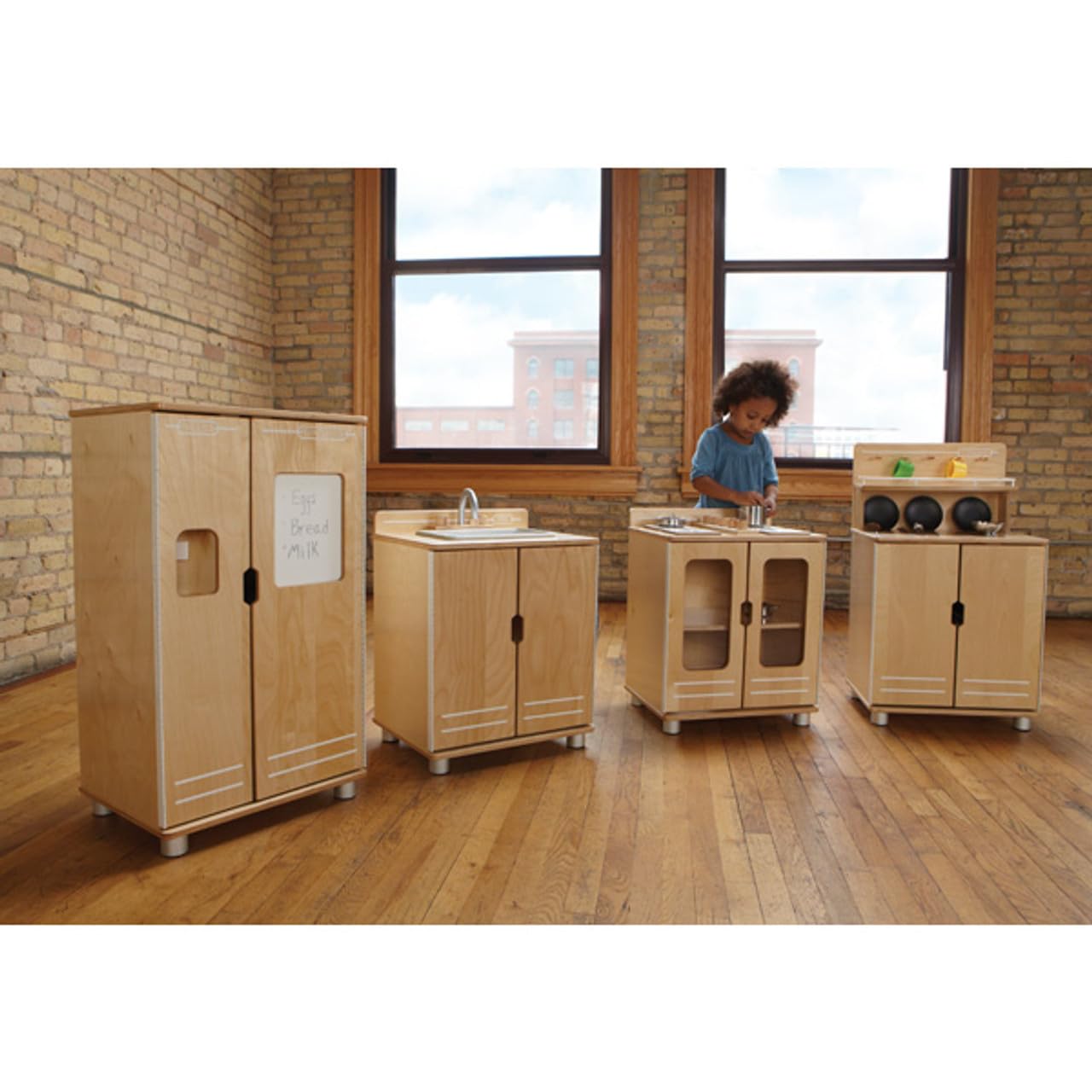 Jonti-Craft TrueModern 1710JC Play Kitchen Refrigerator, Gold