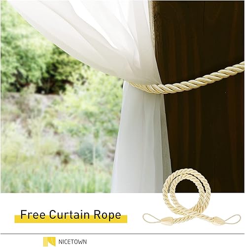 Miniatura 5 de NICETOWN Cortina transparente para exteriores impermeable para patio, desmontable, con pestañas adhesivas, elegante panel transparente, cortina