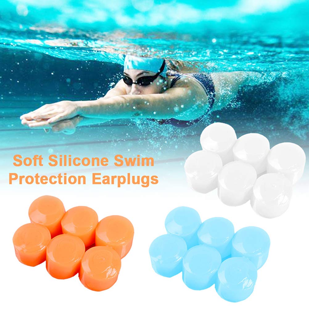 HEALLILY 30 Pairs Earplugs White Soft Waterproof Swimming Bath Silicone Ear Plugs Sleep Noise Reducing Ear Plugs (10 Boxes) 2