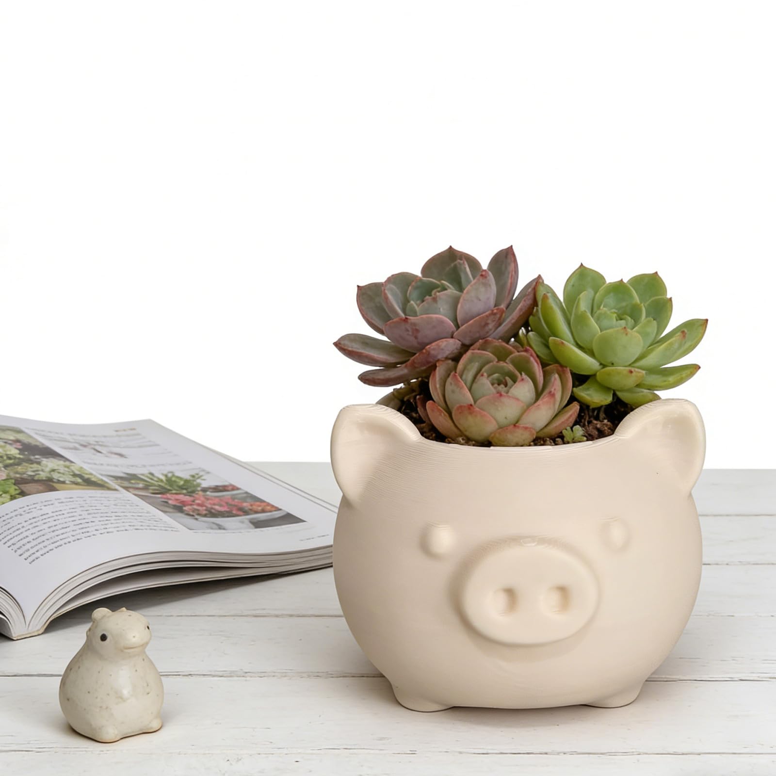 Amazon.co.jp: 芸術的な豚をテーマにした小さな植木鉢 屋内