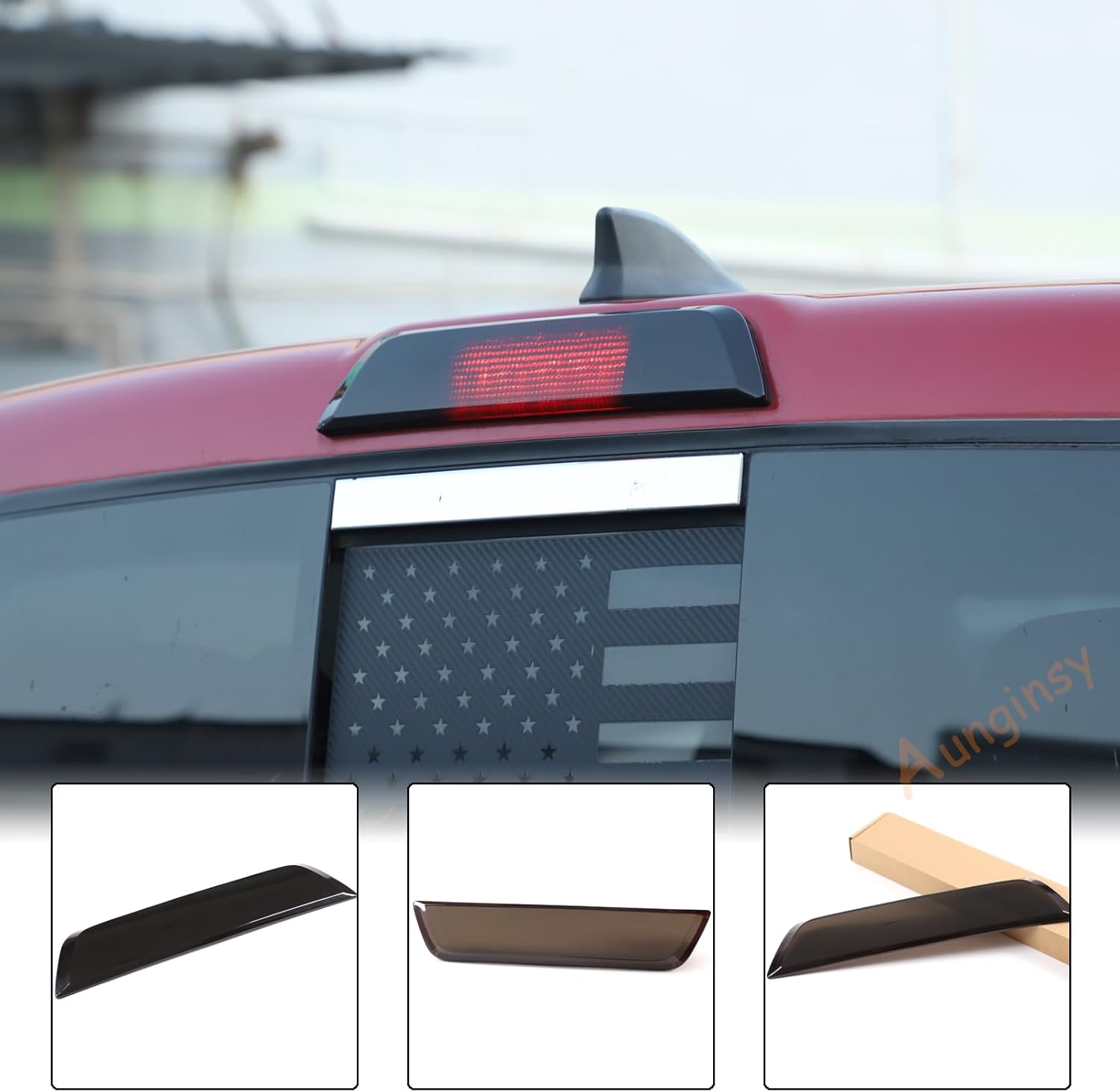 Car Third Brake Light Cover Trim Compatible with Toyota Tacoma 2016-2020 3rd Brake Light Third Brake High-position Center Light Brake Tail Light Shell Cover High Mount Stop Lamp Protection Accessories