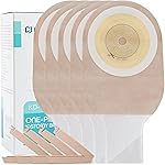 KONWEDA 20 PCS Colostomy Bags,One Piece Ostomy Drainable Pouches with Closure for Ileostomy Stoma Care, 15mm-60mm Cut to Fit (8 x Clamps Include)