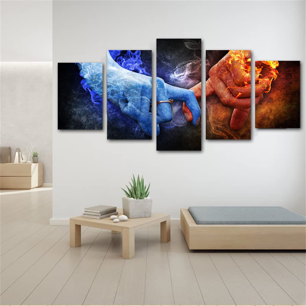 5D Diamant Peinture Mains de Couple - Kit Strass Ronds Grand Format Qualité Premium