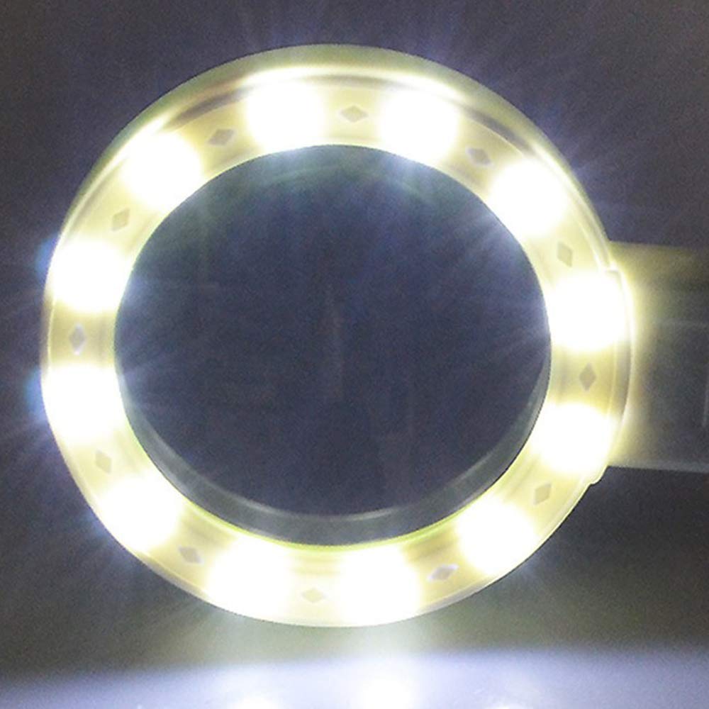 Lupa de Mano con luz LED 30x HD para Lectura de Personas Mayores y Estudiantes.