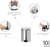 Brabantia 112645 دواسة بن newIcon مع دلو داخلي بلاستيكي، 5 لتر - مات ستيل