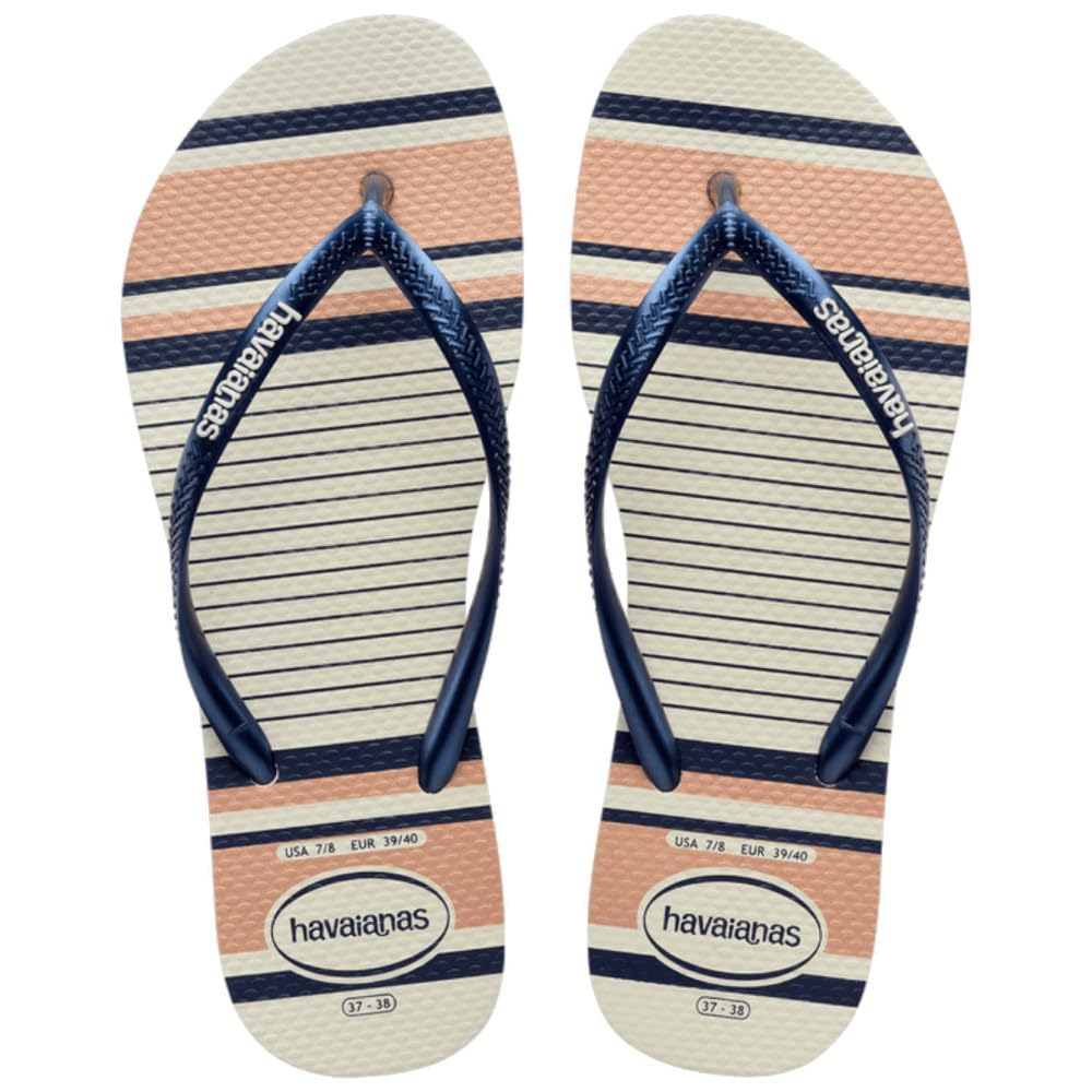 Havaianas Slim Nautical Women FlipFlop White/Navy Blue 3.5/4 UK