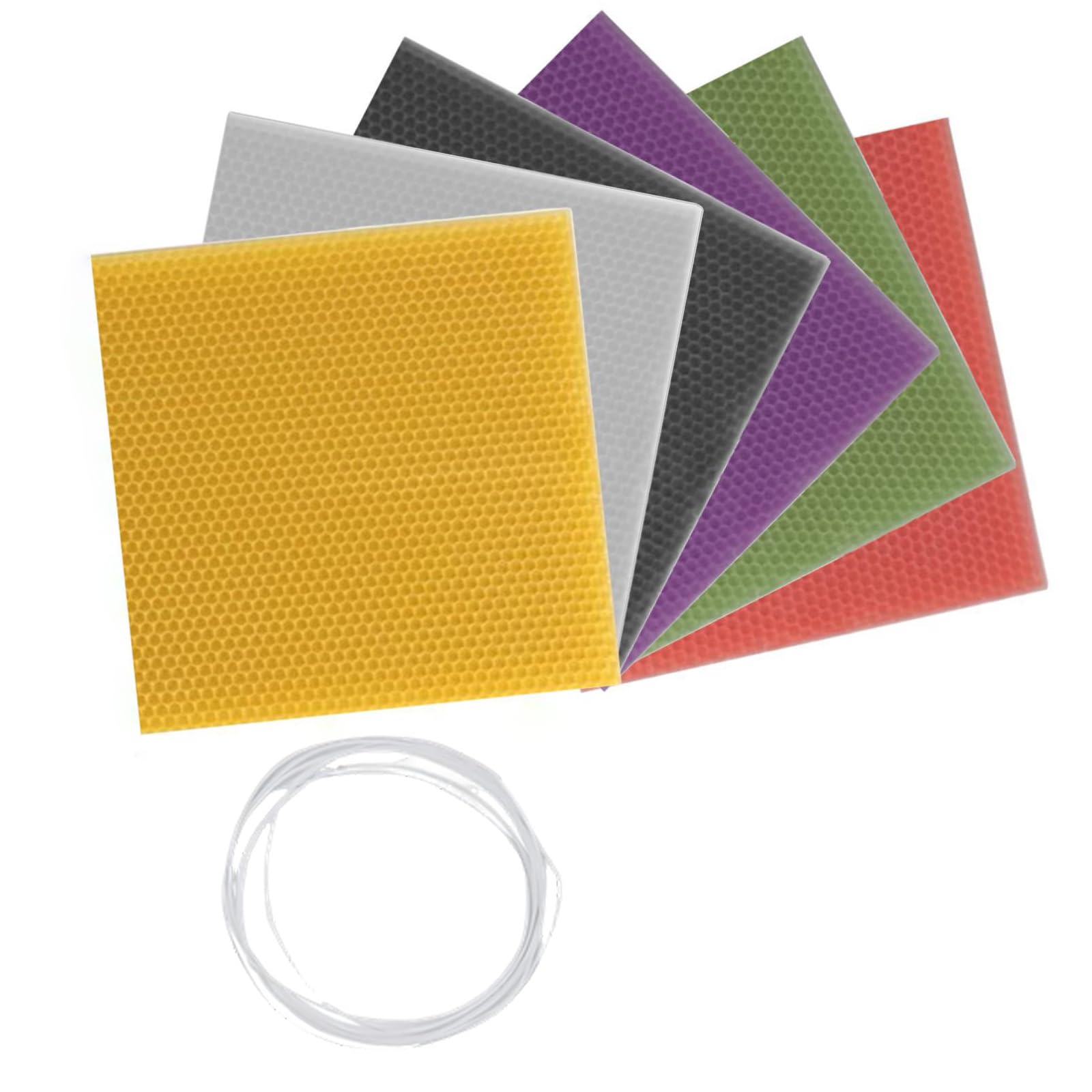 Snorvixre 6Pieces 20x20cm Natural Candlewax Craft Sheet Handamde Supplies for Making Tealight Art Craft Project Beekeeping Waxlights