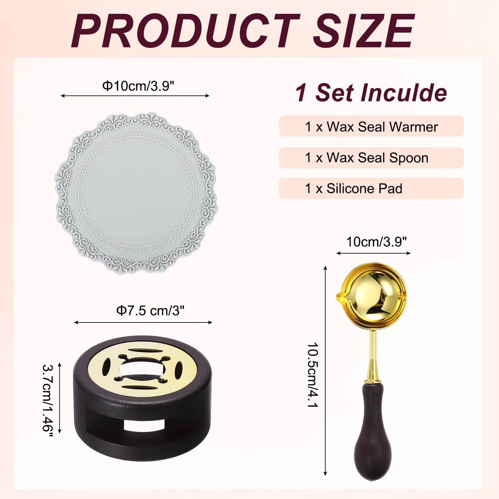 PATIKIL Wax Stamp Seal Kit, Wax Seal Kit Include Sealing Warmer, Melting Spoon, Silicone Pad - Image 2