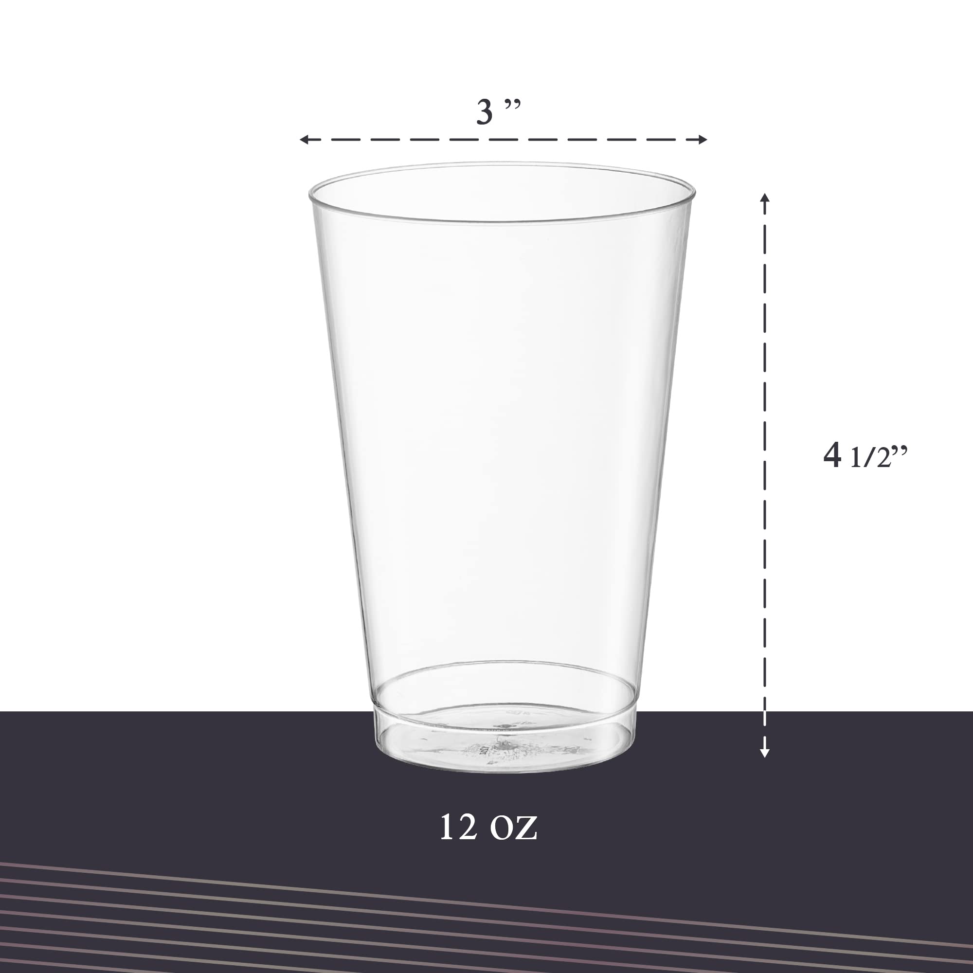 Amazon.com | PLASTICPRO Disposable 12 oz Crystal Clear Plastic Tumblers for  Party's & Weddings pack of 50: Tumblers & Water Glasses