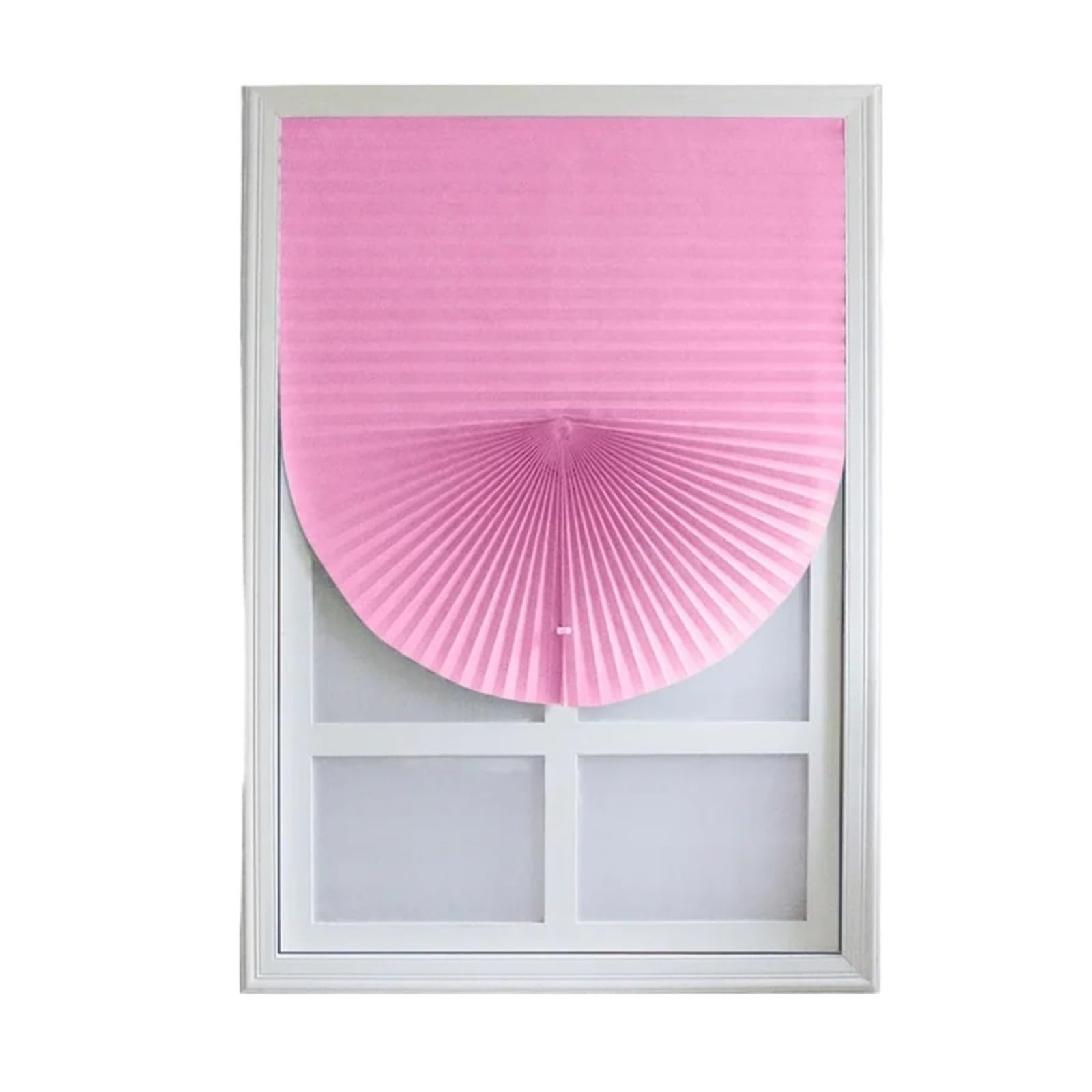 MTKSFDC Temporary Blinds Self-adhesive Blinds Window Shades Blackout Pleated Curtains Cordless Paper Shade Folding Non-woven Fabric For Bathroom Balcony Blinds Vertical(Pink,60x150CM)