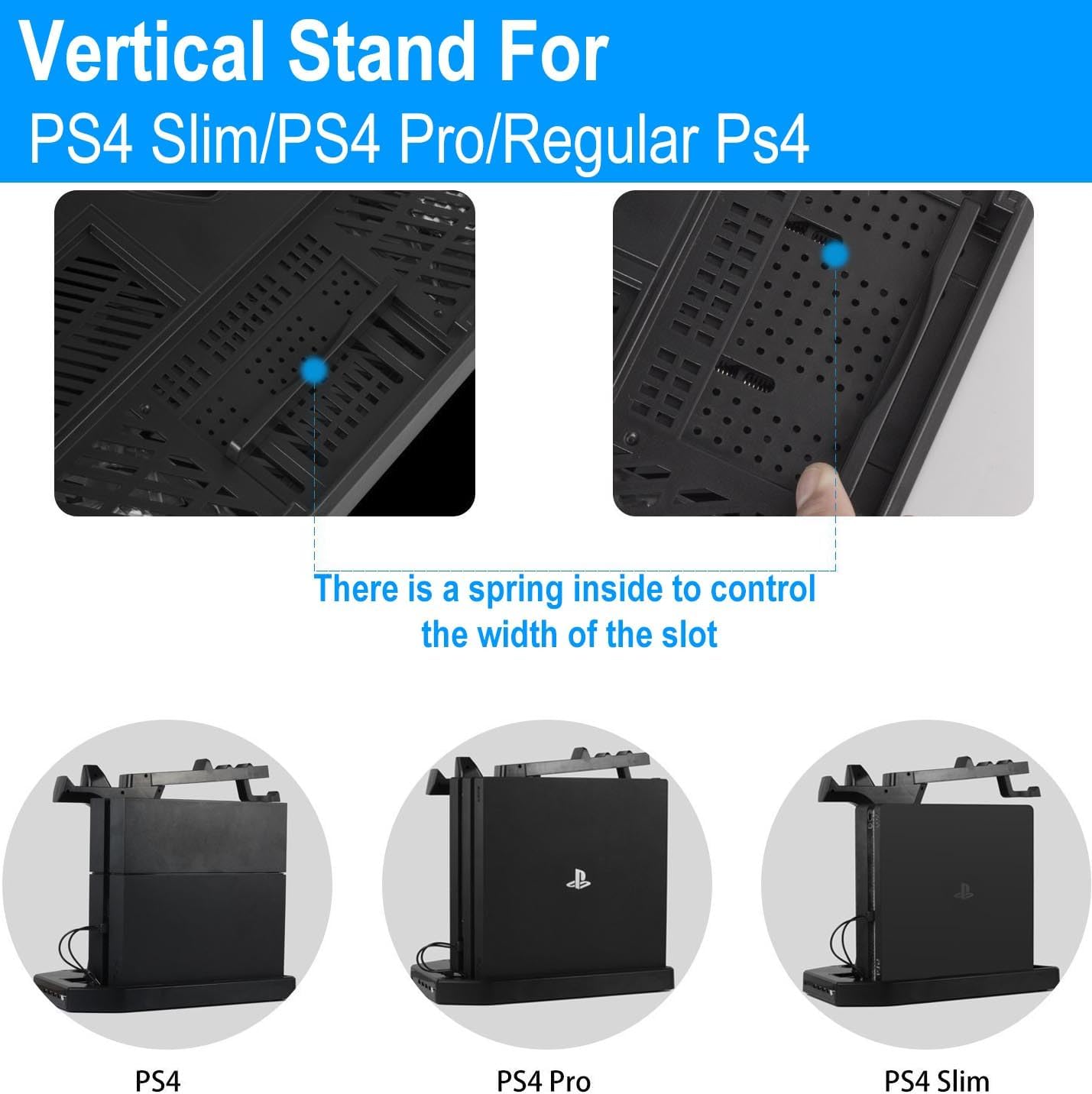 PSVR Stand Compatible with PS4 VR - PS4/Slim/Pro Cooling Station and Charging Dock for Playstation VR Stand to Charge PS VR Controllers and Accessories Multipurpose PS Charging Stantion Storage