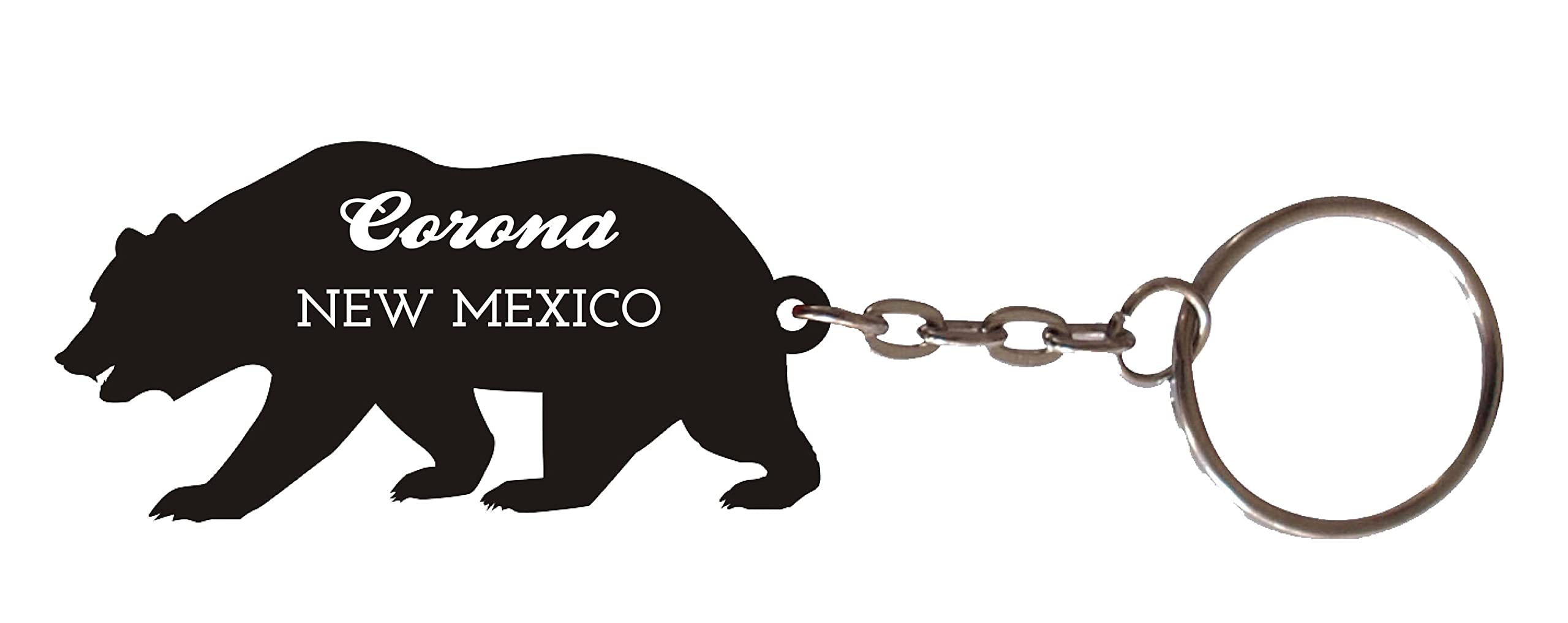 R and R ImportsCorona New Mexico Lightweight Souvenir Destination Metal Bear Shaped Keychain