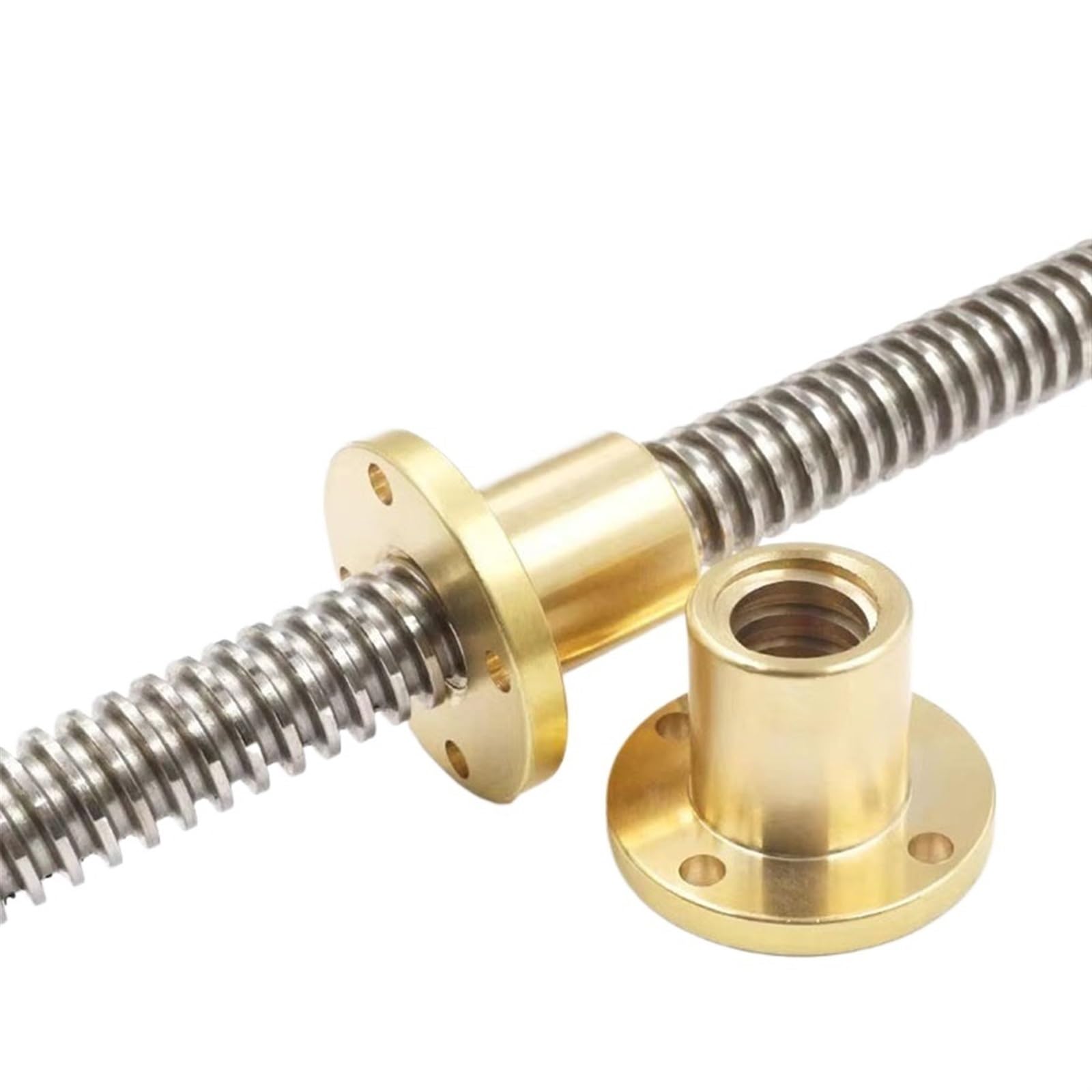 Metal Ball Screw nut 4pcs T6 Trapezoidal Screw Diameter 6mm Lead 4mm with Copper Nut 100/350/600/1000mm for 3D Printer Transmission Parts(450mm)