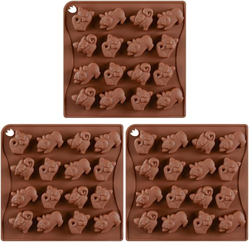 BESTonZON 16 bandejas con forma de suministros de cavidad de cocina, moldes de fondant en forma de chocolate, bandejas de cubo, moldes para hornear,