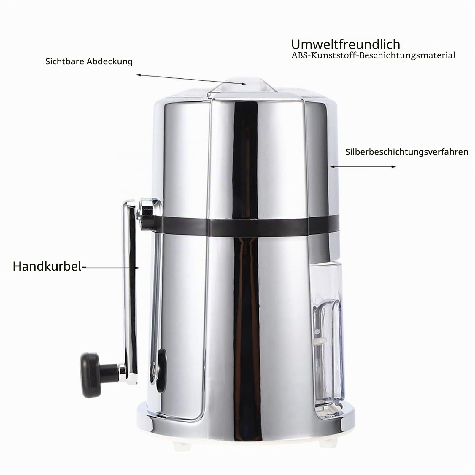 Crushed ice Maker,Handheld Eiscrusher, Eiszerkleinerer und Crushed Eismaschine Eiszerkleinerer Handheld Crushed Eiszerkleinerer mit Edelstahlklinge Eiszerkleinerer, Kunststoff und Edelstahl