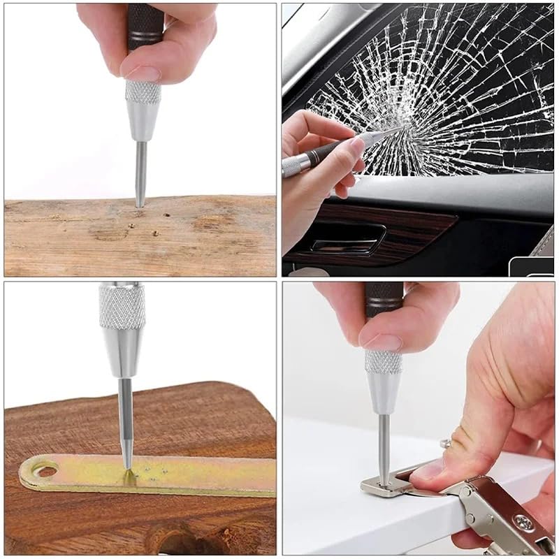 Lagnlnaoy Spring Type Automatic Center Punch Locator Glass Striker Window Breaker