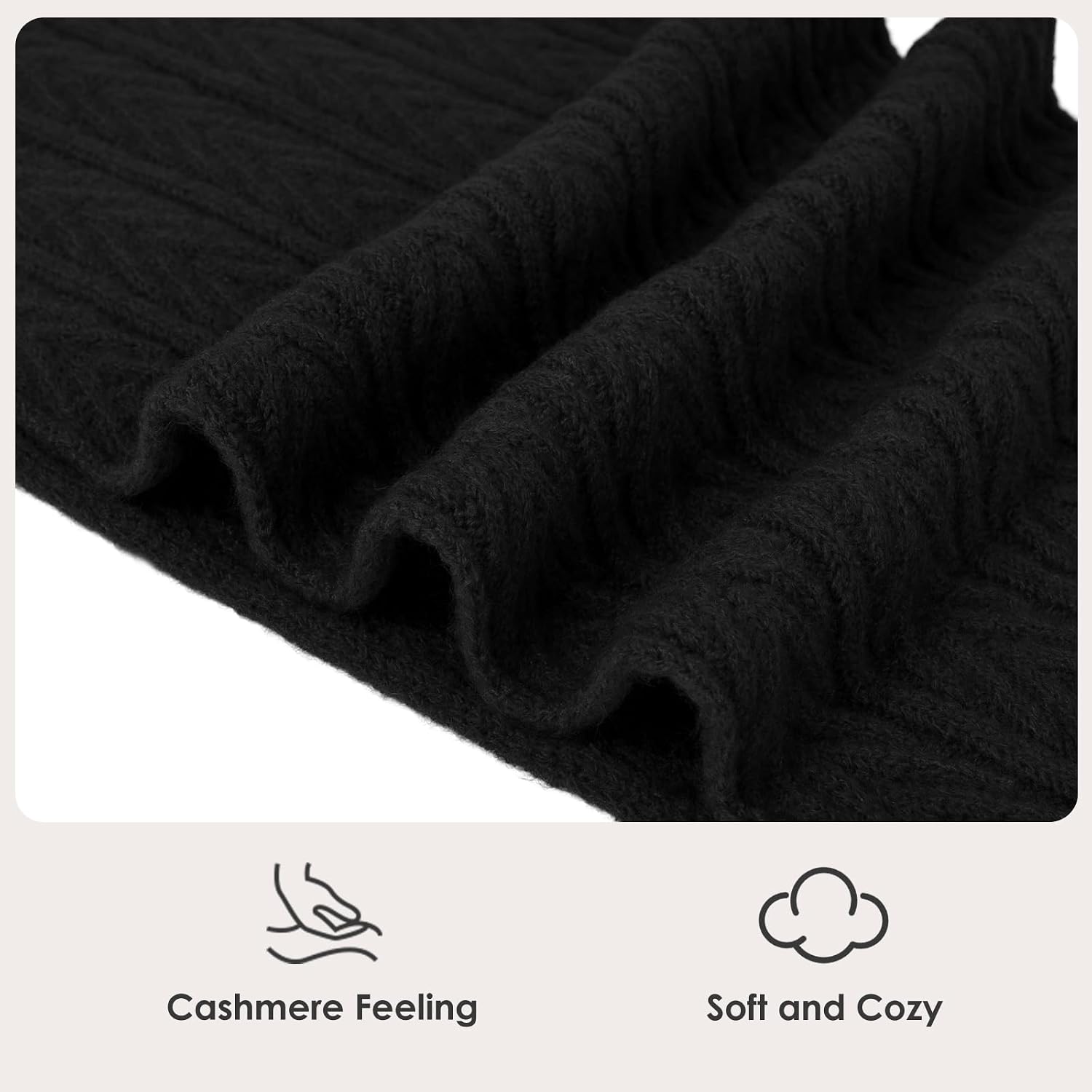 Surblue Winter Chunky Knit Scarf Thick Warm Cable Herringbone Pattern Wrap Long Classic Fashion for Women and Men