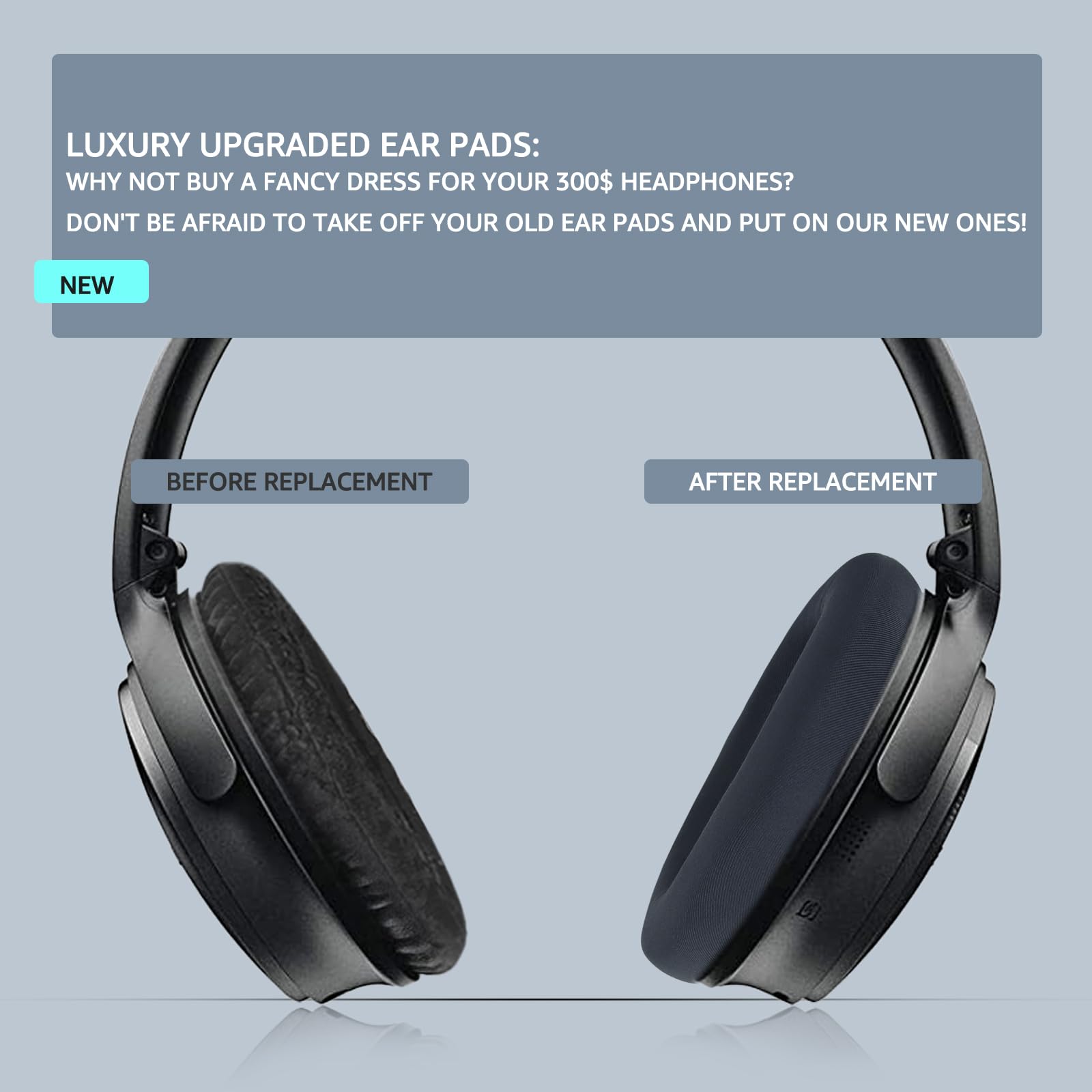 Fabric Comfort, Wzsipod Ear Pads for Bose QuietComfort 35/ QC35ii Headphones - Image 2
