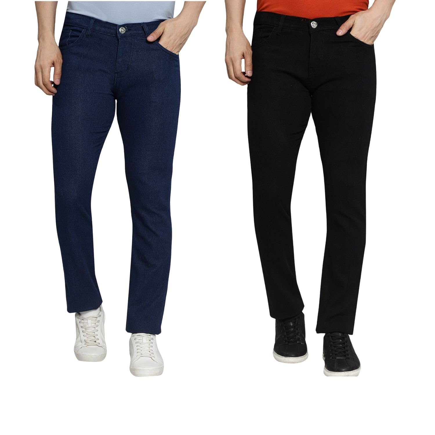 dais Men's Stretchable Slim Fit Mid Rise Jeans, Pack of 2, (Combo of 2 Jeans)-picture-55
