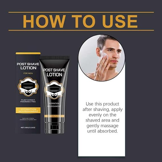 After Shave Lotion for Man, Post Shave Cream whit Aloe & Powerful Like Panthenol and Sodium Hyaluronate, Aftershave Refreshing Skin Care Hydrating Nourishing Lotion ,Razor Burn & Bump Treatment