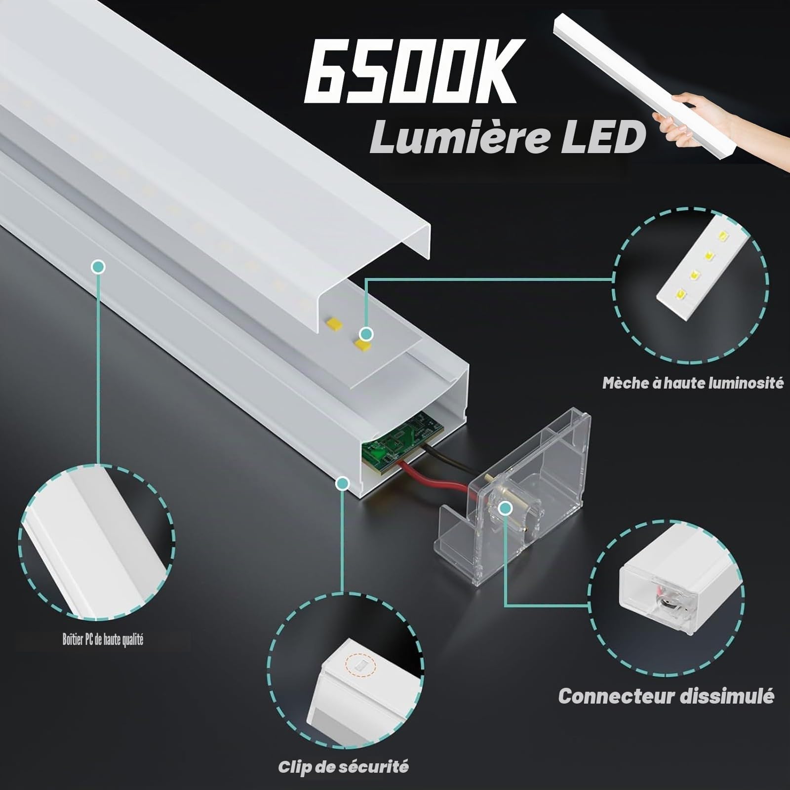 Éclairage De Garage LED Hexagonal, Plafonnier LED Nid D'abeille 6500K, Tube Lumineux Large, Éclairage Annulaire Hexagonal Pour Atelier De Detailing Automobile, Bureau 14 HEX