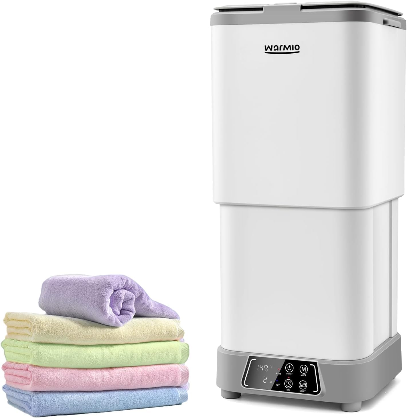 30L Towel Warmer,Large Luxury Towel Warmers, Hot Towel Warmer with Dryer, Adjustable Heating Time Setting, Fragrance Disc,12h Delay Time,Towel Warmers for Bathroom,Spa Home (White-Grey)