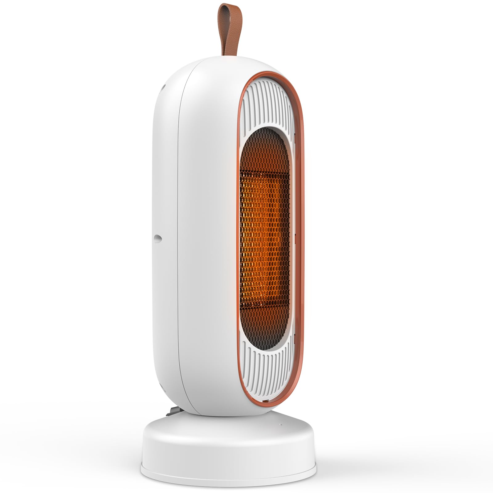 Low Consumption Heater 1300W, Electric Ceramic Bathroom Heater, PTC Technology Fast Heating, Anti-roll Protection and Overheating Protection, 2 Levels Thermostat for Bathroom/Bedroom