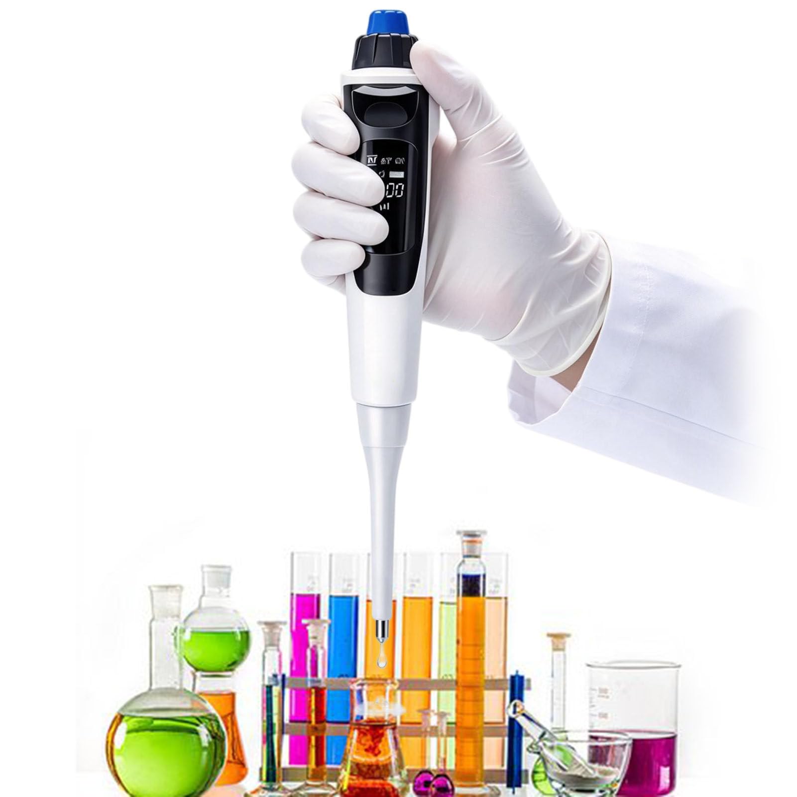 Pipeta Ajustable, Micropipeta de 0,5-1000 µL 100-1000ul