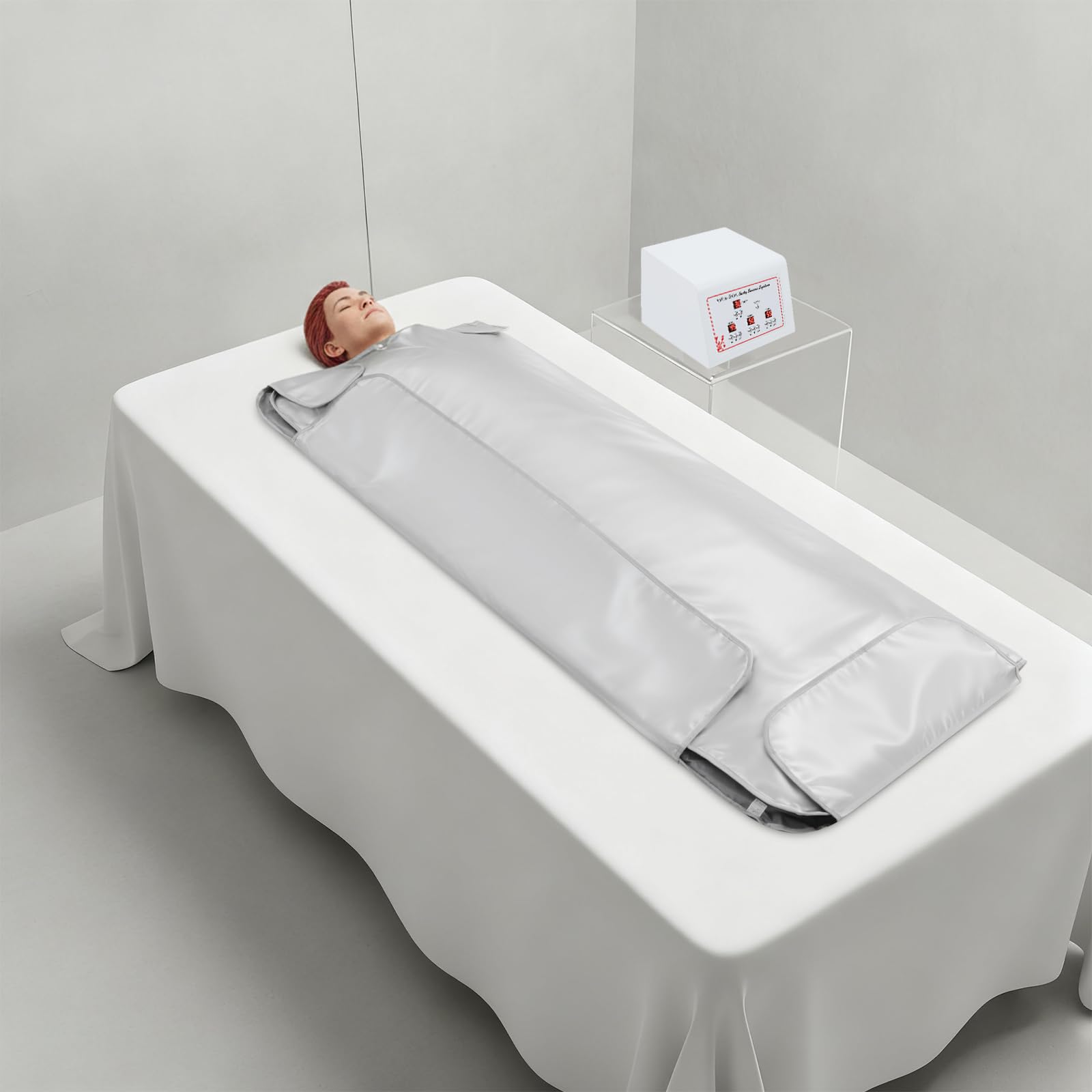 Coperta per sauna a infrarossi, coperta per terapia del calore a infrarossi lontani per la casa, controllo della temperatura a 3 zone e timer, pieghevole, ideale per la disintossicazione, la perdita