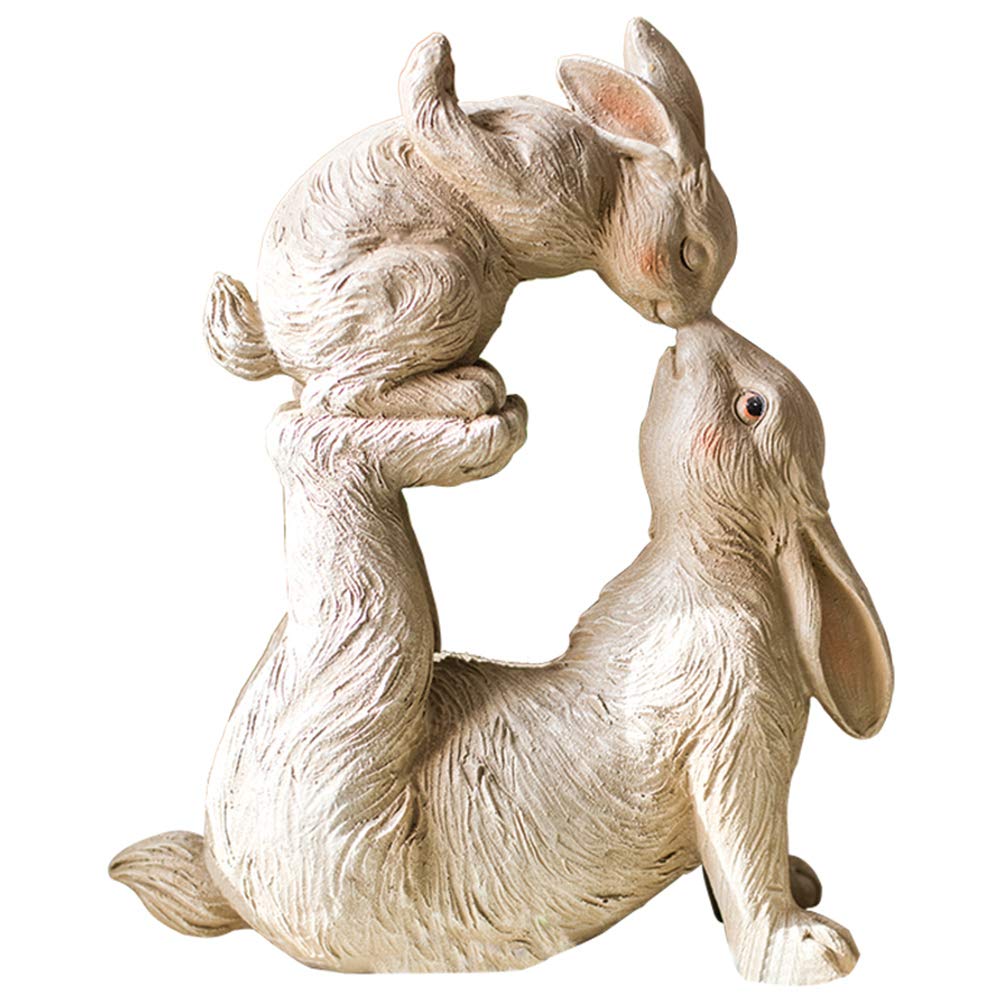 Statue de Sculpture de Lapin en résine style rétro fait main pour cour