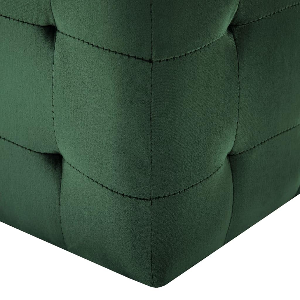vidaXL 2 pcs Poufs Vert 30 x 30 x 30 cm Tissu Velours