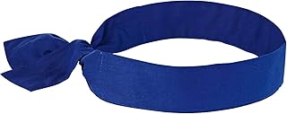 Ergodyne Chill Its 6700 Cooling Bandana, Evaporative Polymer Crystals for Cooling Relief, Tie for Adjustable Fit, Blue