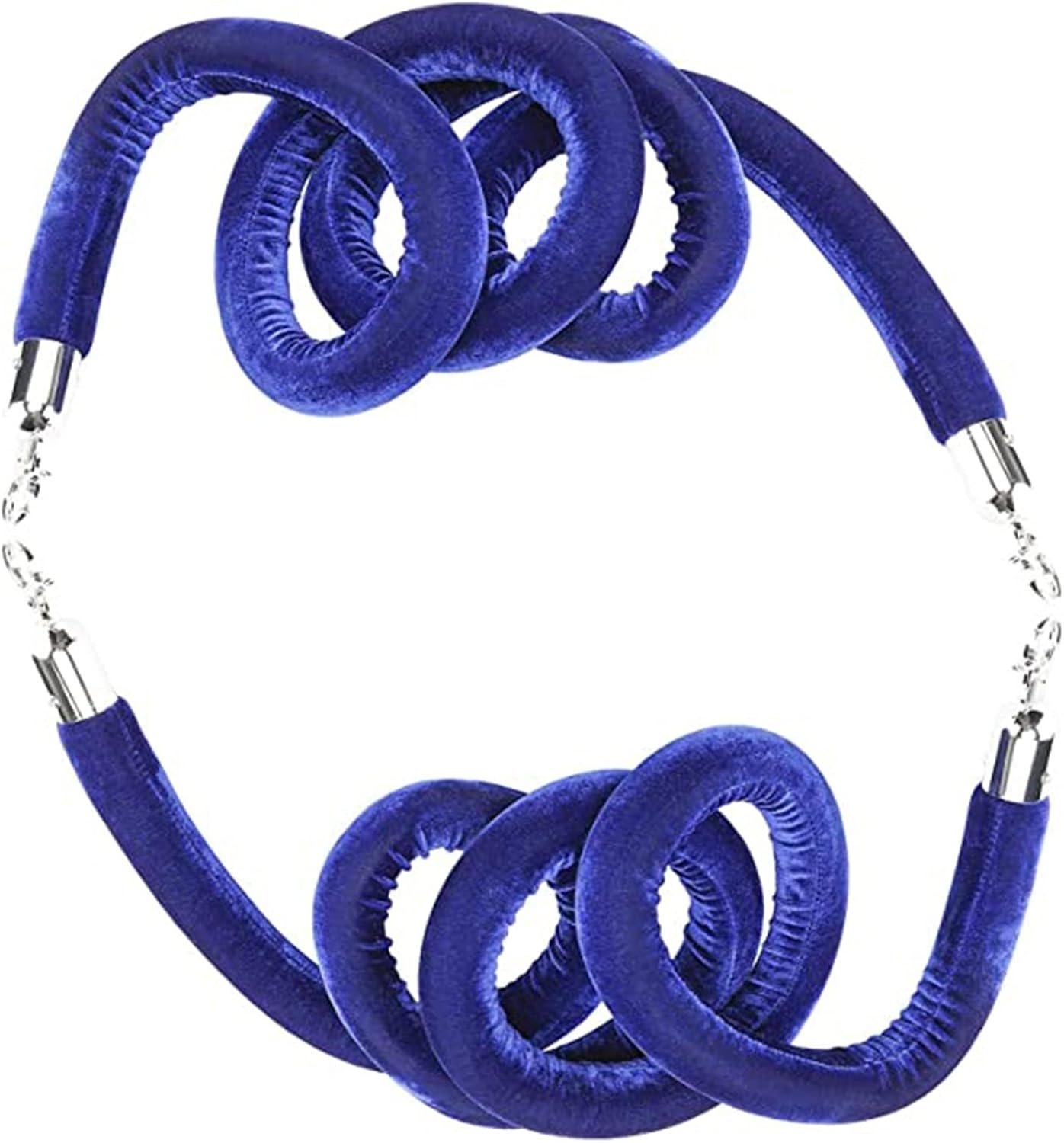 2 Pack Velvet Stanchion Rope with Hooks, Crowd Control Rope with Silver Clasps, VIP Barrier Rope for Party Event, 2PCS Rope Safety Barrier, Crowd Control Barrier Queue Line, Red Velvet Rope for Queue