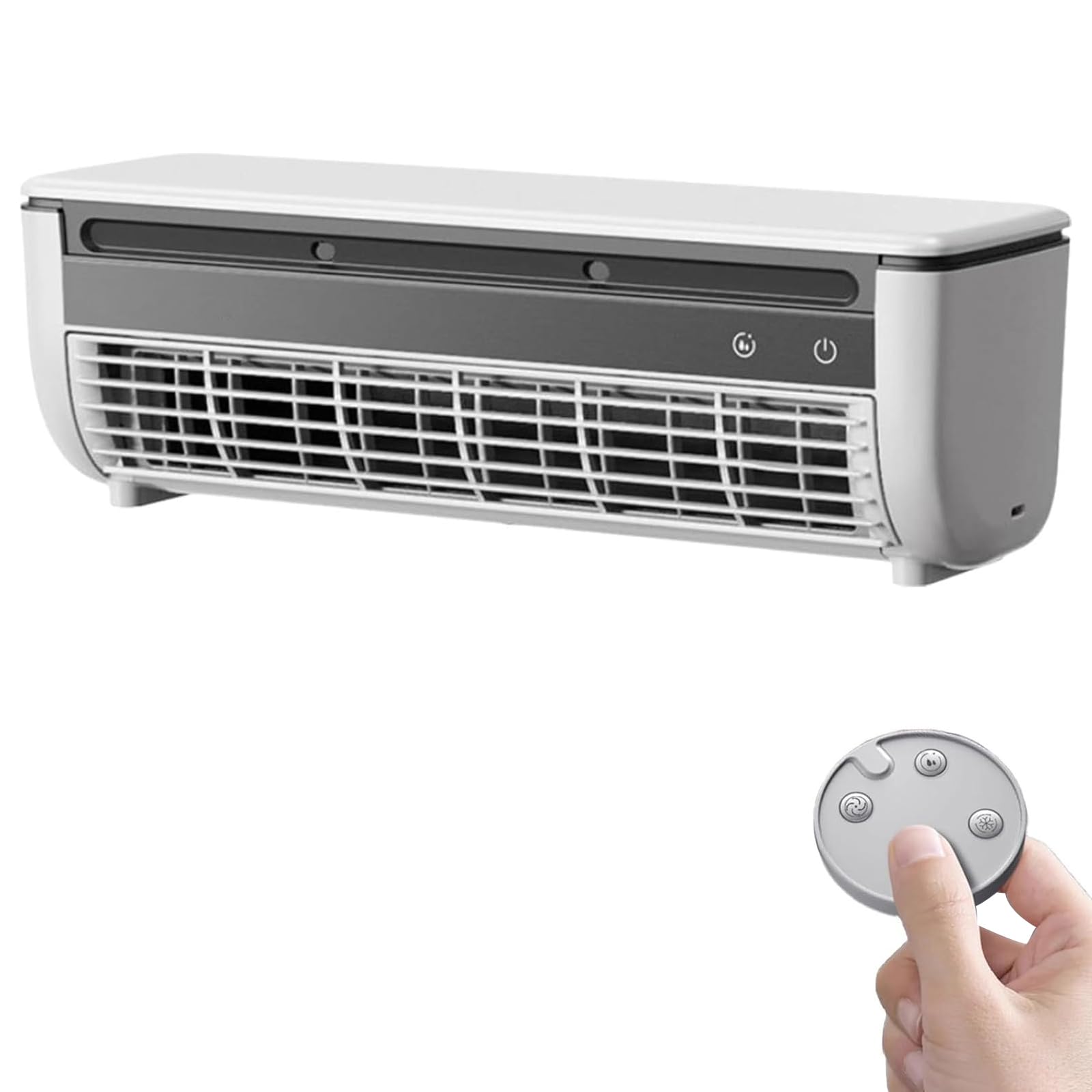 Climatizzatore portatile da parete 2025, senza trapano, ventola di raffreddamento con 3 m e telecomando per cucina e camera da letto (bianco) - Controllo efficiente del clima