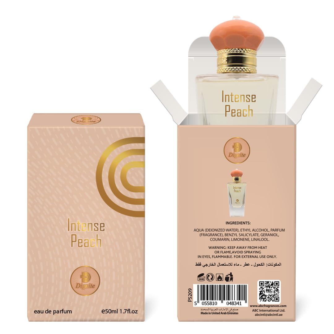Intense Peach Perfume 50ML – EDP – Fresh Citrus Blend with Grapefruit, Mint, and Cedar Wood – Dynamic Scent for Men