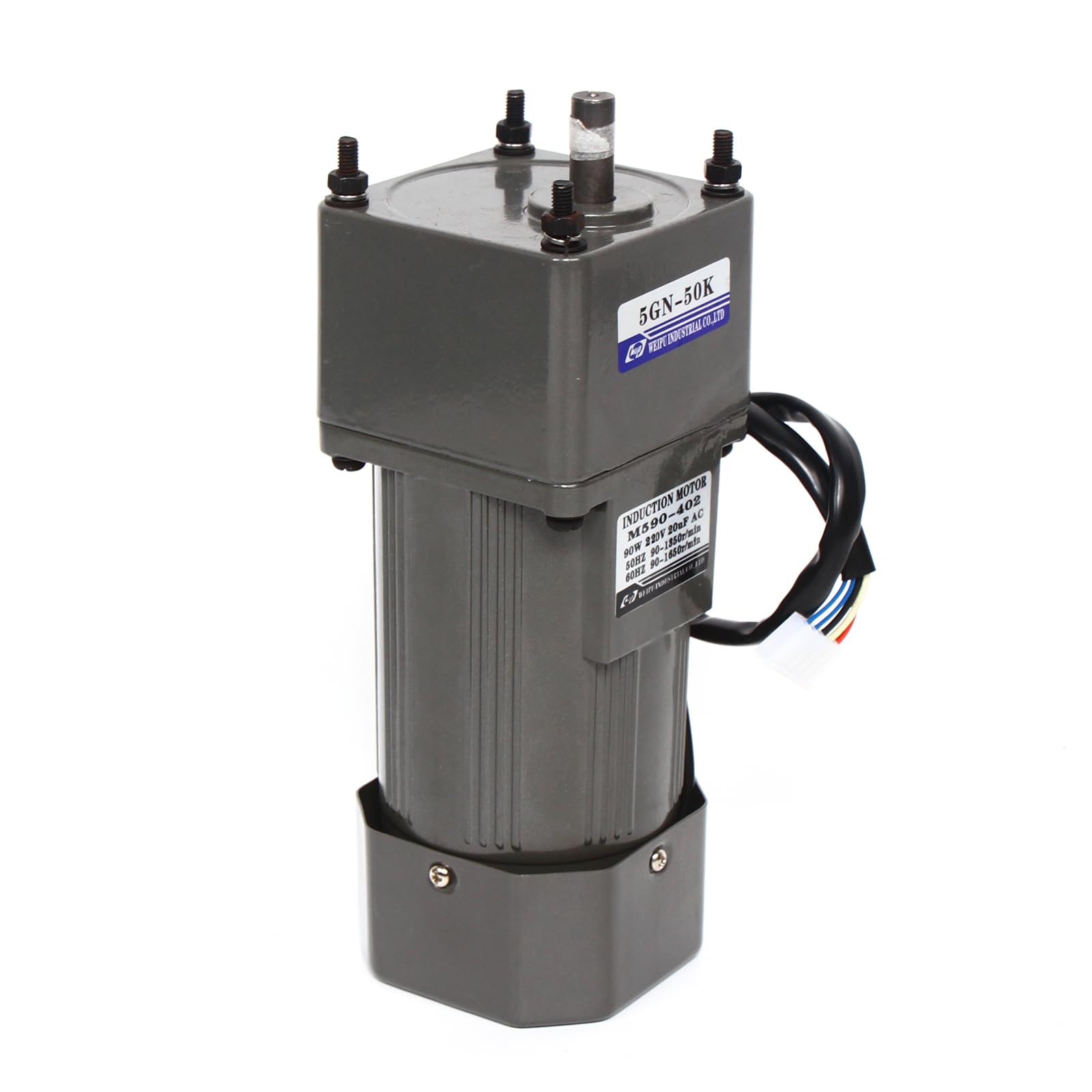 Elektrischer Getriebemotor, 220V 90W 50K AC Gear Motor mit Untersetzungsgetriebe, Verzögerung Einstellbare Drehzahl, 21N. m Drehmoment,Geeignet für Industrien wie Verpackungs, Druck (90W 50K)