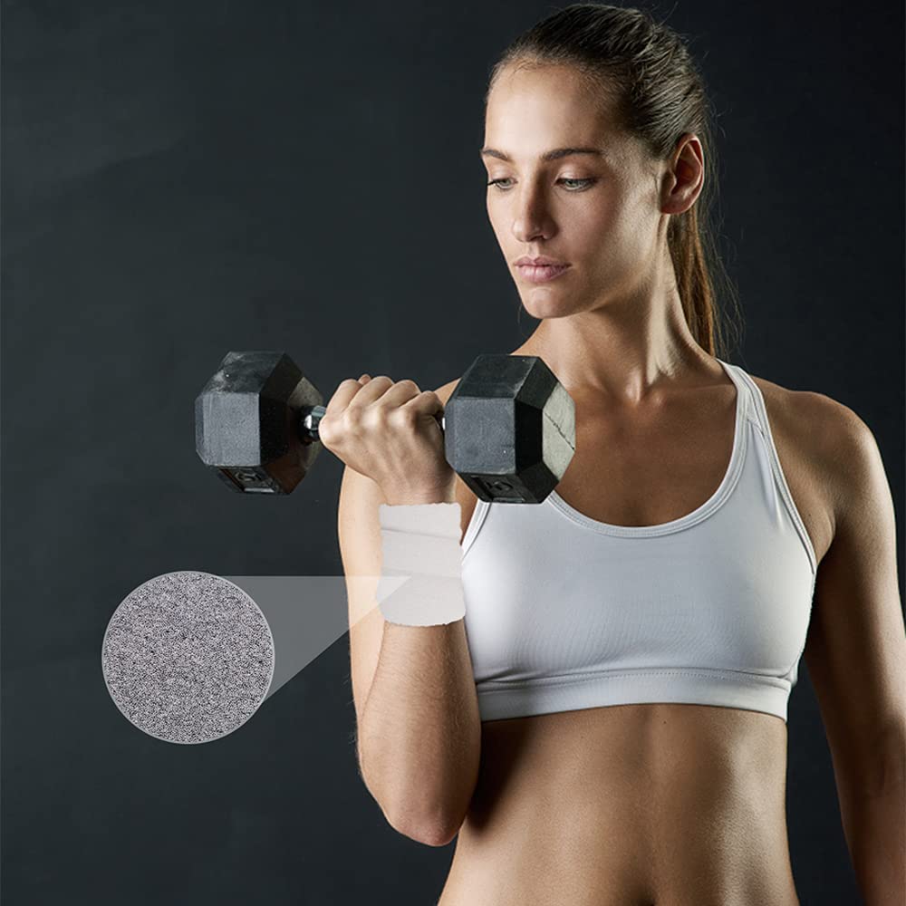 Bende elastiche autoadesive, confezione da 5 nastri medici 7 cm x 27 m, traspiranti, elastiche, per sport atletici, da usare su ginocchia, gomiti, caviglie (bianco)