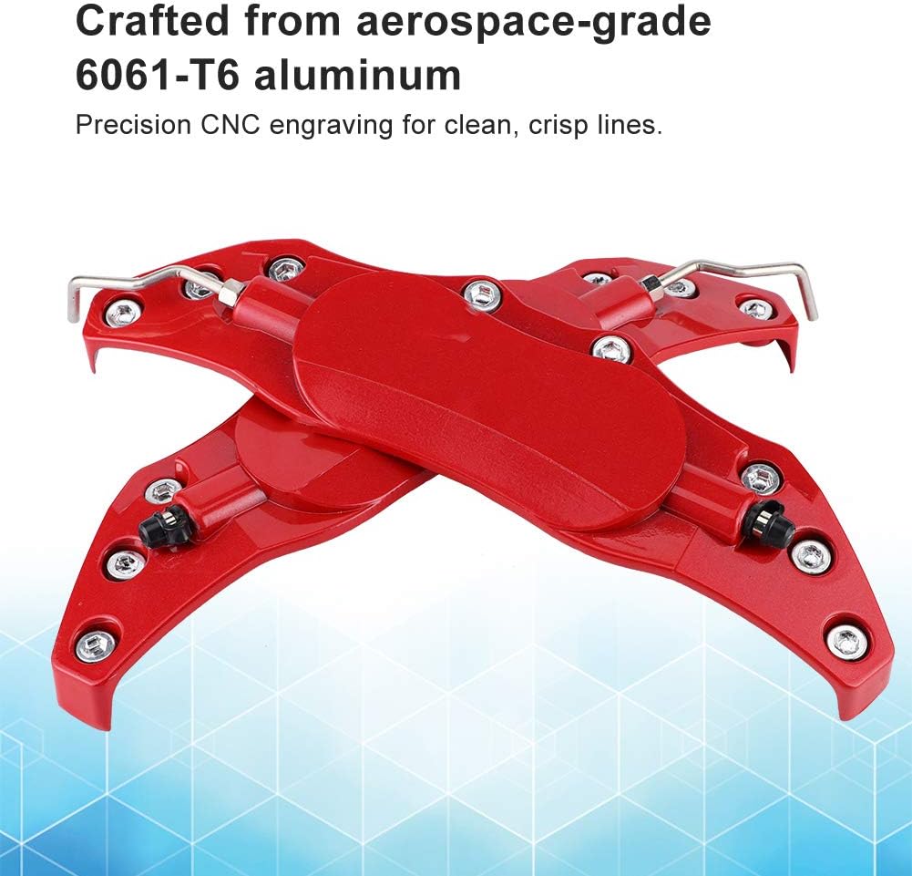 Brake Caliper Covers, Left Right Universal Red Aluminium Alloy Brake Caliper Covers, For 16-17 Inch Wheels (L)