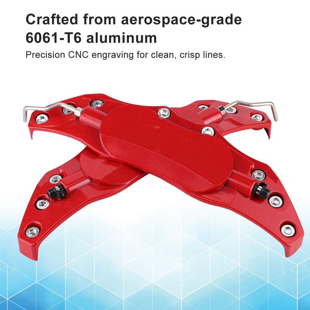 Cubierta de Pinza de Freno, 2 Piezas de Cubierta de Pinza de Freno de Disco Universal para Coche, Cubiertas de Pinza de Freno Izquierda Derecha de Aleación de Aluminio Rojo, (L)