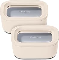 Vista 28 de Caraway Set de 2 piezas de recipientes de vidrio para almacenamiento de alimentos - (2) recipientes de vidrio de 1.75 tazas - Vidrio recubierto